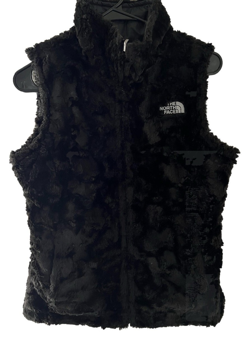 The North Face Black Faux Fur Vest - Women's Plush Zip Front